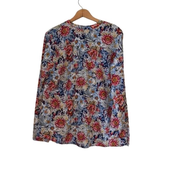 Laura Scott Petite Women's Size XLP Floral print Long Sleeve Shirt - Picture 6 of 12